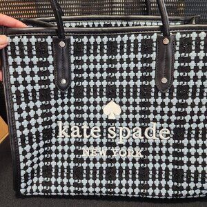 Kate Spade Blue/Black Sparkle tote